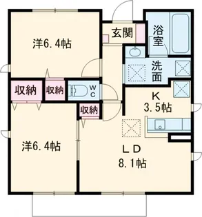 セレーヌⅢ【1号室】の間取り