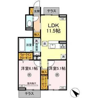 ハレカフア 【1階】の間取り