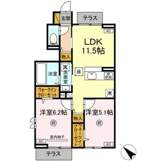 ハレカフア 【1階】の間取り