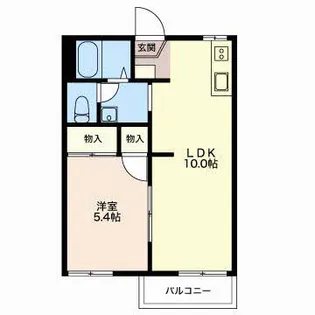八反田ハイツB【2階】の間取り