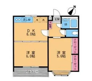 リバティハイツ【1階】の間取り