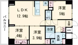 コンフォリア・リヴ南砂町EAST【5階】の間取り