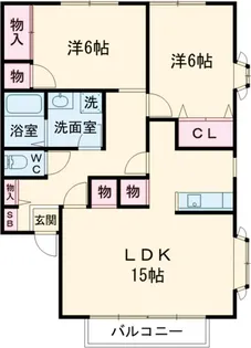 ニューメゾンド・クレールB【2階】の間取り