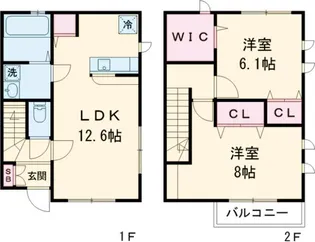 ケーズガーデンF棟【102号室】の間取り