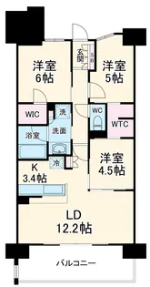 ウエリス浦和美園ノーステラス【7階】の間取り