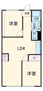 蜆橋ハイツ【1階】の間取り