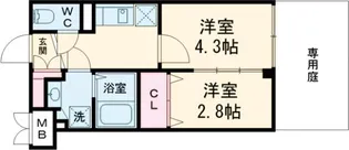 ベルシード方南町【101号室】の間取り