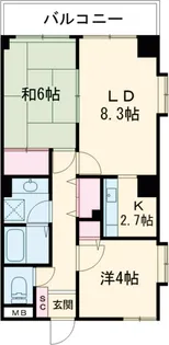 ベルヴィー西台【3階】の間取り