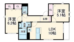 ピアト リザイア【2階】の間取り