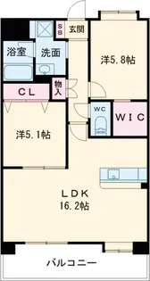 グランシャリオ空港東【805号室】の間取り