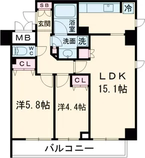 パークフラッツ学芸大学【3階】の間取り