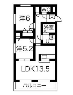 ウィステリア森越【3階】の間取り