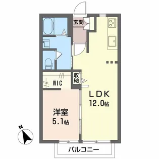 ソレーユ中島【203号室】の間取り