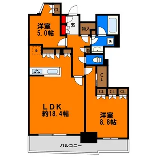 幕張ベイパークライズゲートタワー【14階】の間取り