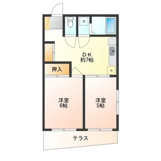 ハッピーハイツ【1階】の間取り