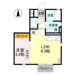 ローズB【1階】の間取り
