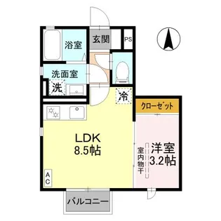 ローズB【1階】の間取り
