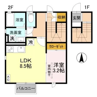 ローズB【2階】の間取り