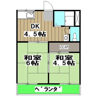 ハイツ北浦【107号室】の間取り