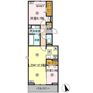 D‐KISARIA WⅢ【1階】の間取り