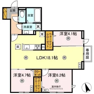D‐KISARIA WⅢ【3階】の間取り