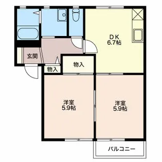 フォーレスくすのき【B202号室】の間取り