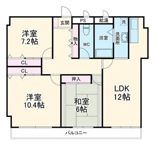 パークヒルズ高砂【802号室】の間取り