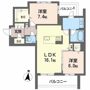 シャーメゾン茶屋ヶ坂【403号室】の間取り
