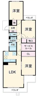 グリーンコーポ篠原第2J棟【1階】の間取り