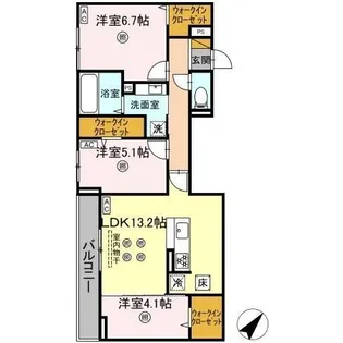 D‐KISARIA WIⅤ【3階】の間取り