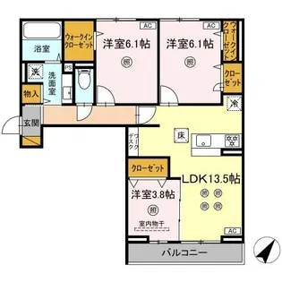 D‐KISARIA WⅤ【2階】の間取り