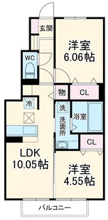 クレセント山王【1階】の間取り