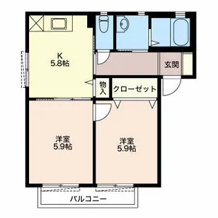 パラダイスB【201号室】の間取り
