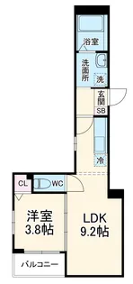 F ASECIA FLEUVE【3階】の間取り