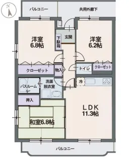 エルミタージュ香貫【2階】の間取り