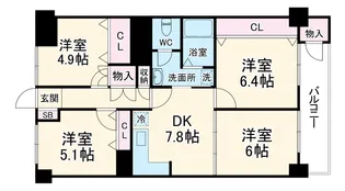 行徳グランドハイツ【5階】の間取り