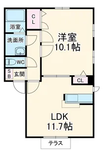 ドヌール里【1階】の間取り