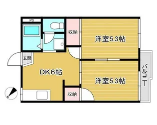 ツインハイツB【2F号室】の間取り