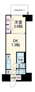 コンフォリア・リヴ天王寺寺田町ソルテラス【11階】の間取り