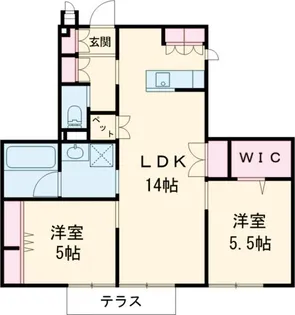 (仮)古市メゾン【1階】の間取り