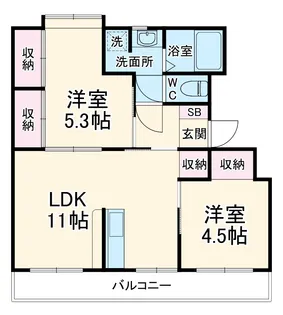 ドリーム佐倉Ⅱ棟【2階】の間取り