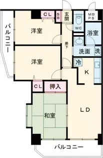 グリーンフィールド大山【7階】の間取り