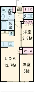 ブランシエスタ目黒中央町【2階】の間取り