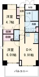 ジ・アパートメント ヒルトップ中野【7階】の間取り