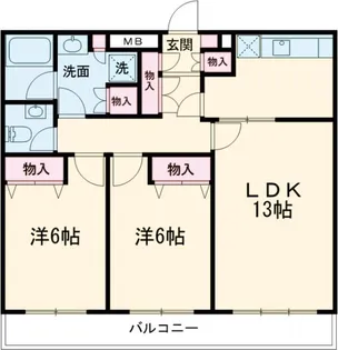 瀬田フラット【1階】の間取り