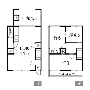 豊田市大清水町テラスハウス【1階】の間取り
