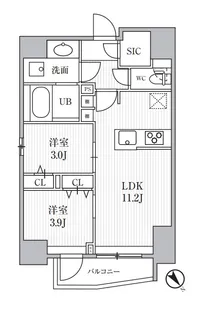 S−RESIDENCE目黒大岡山bresa【101号室】の間取り