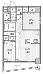 S−RESIDENCE目黒大岡山bresa【203号室】の間取り