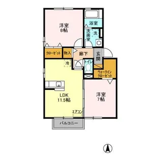 アルカディア四街道【2階】の間取り