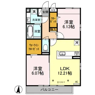 クレセール・コンテス仙波【2階】の間取り